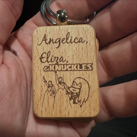 Hamilton & Knuckles - Meme Keychain (wood)