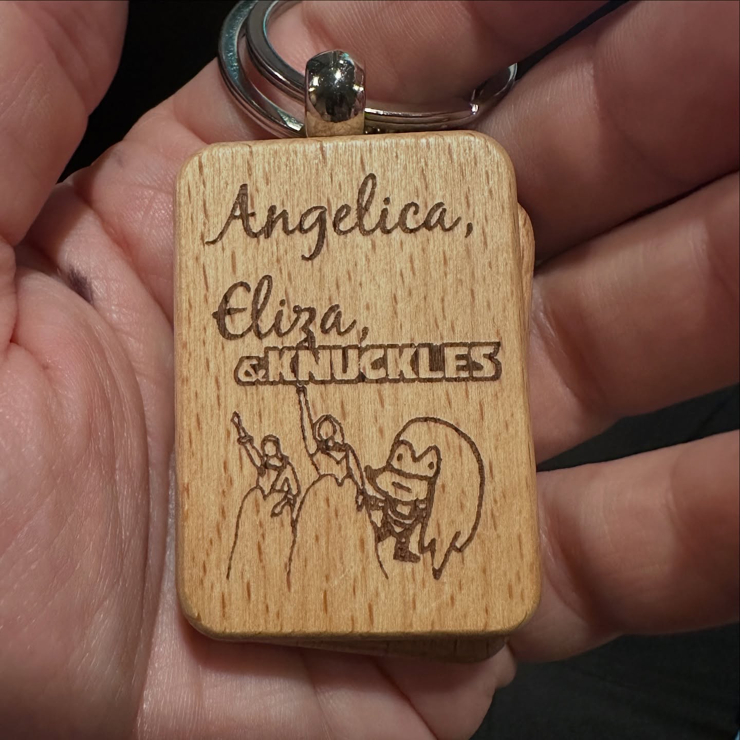 Hamilton & Knuckles - Meme Keychain (wood)