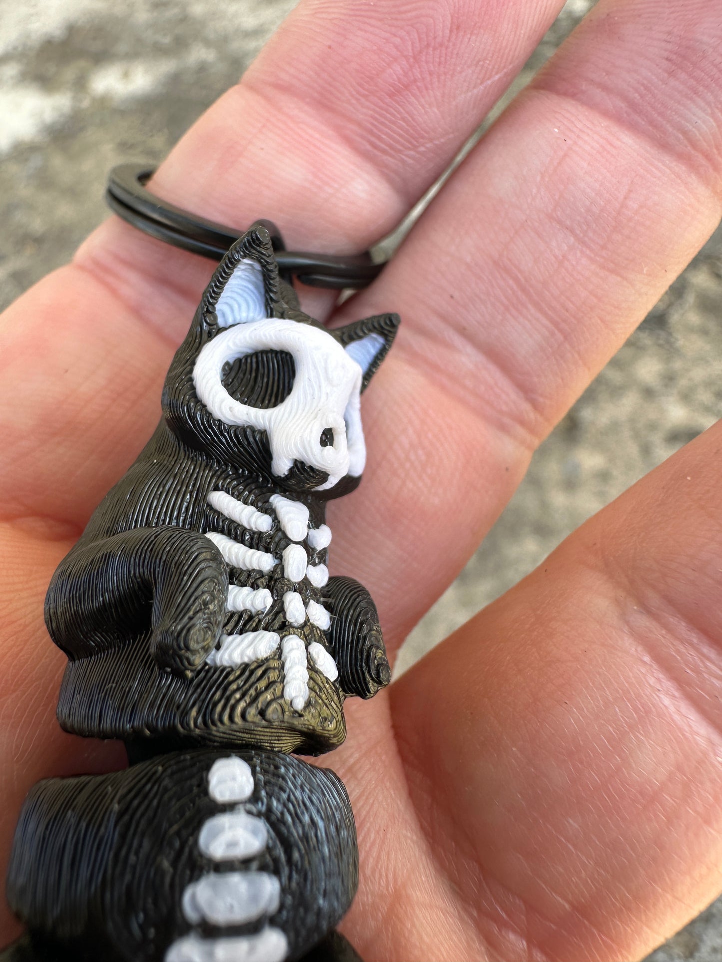 Skeleton Cat - Keychain