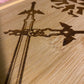 Cutting board featureing the Master Sword