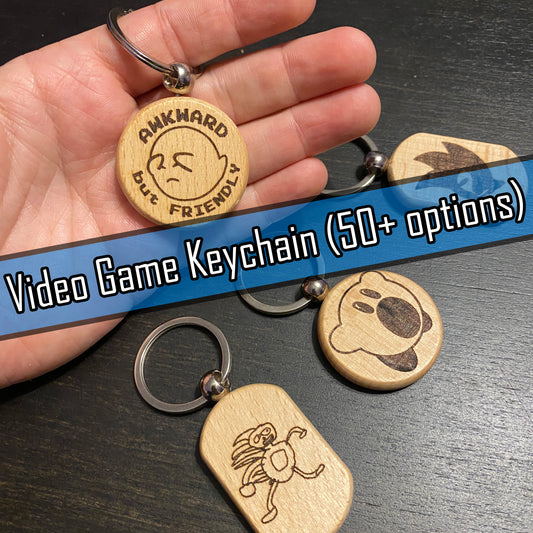 Video Game Keychain - Leather (50+ designs)